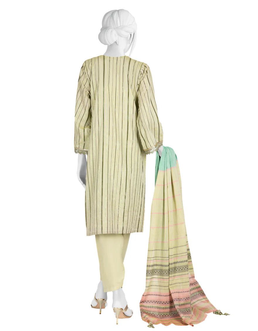 GREEN JACQUARD 3PC STITCHED | JLAWN-S-US-23-226/S GYASI-691 - Image 2