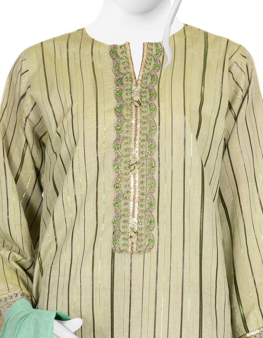 GREEN JACQUARD 3PC STITCHED | JLAWN-S-US-23-226/S GYASI-691 - Image 3