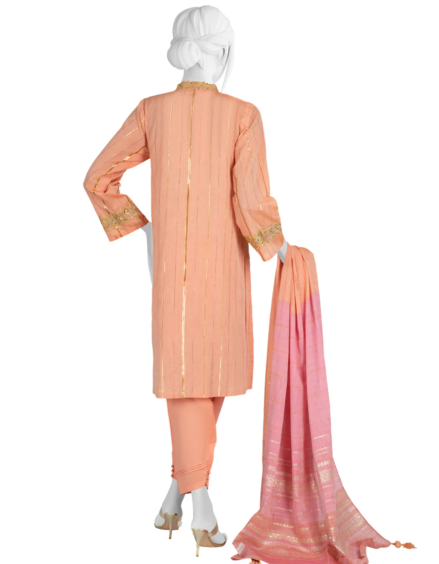 ORANGE JACQUARD 3PC STITCHED | JLAWN-S-US-23-228/S BAHITI - Image 2