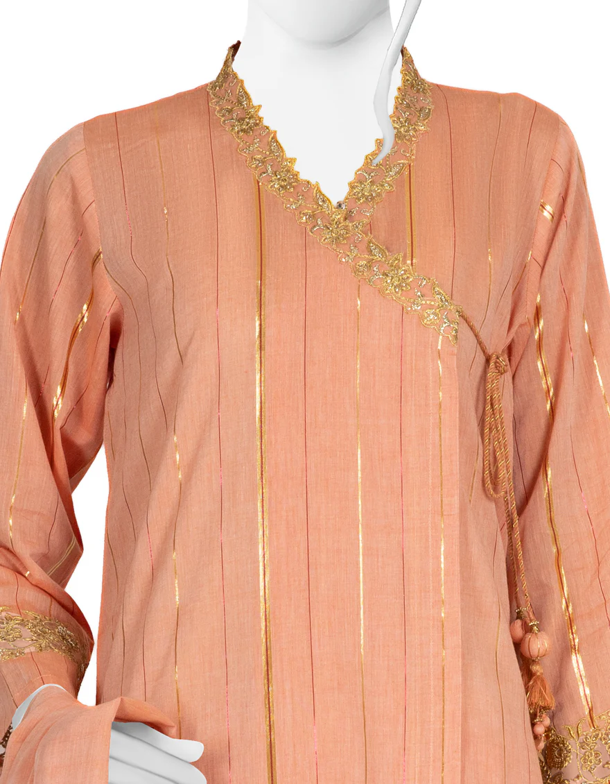 ORANGE JACQUARD 3PC STITCHED | JLAWN-S-US-23-228/S BAHITI - Image 3