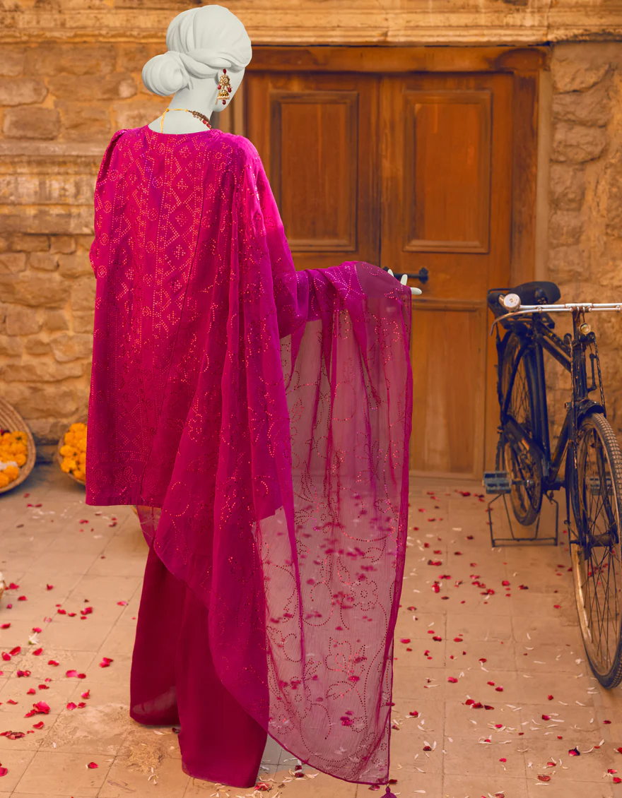 MAGENTA RAW SILK 3PC UNSTITCHED | JLAWN-S-US-23-229 MAJENTA - Image 2