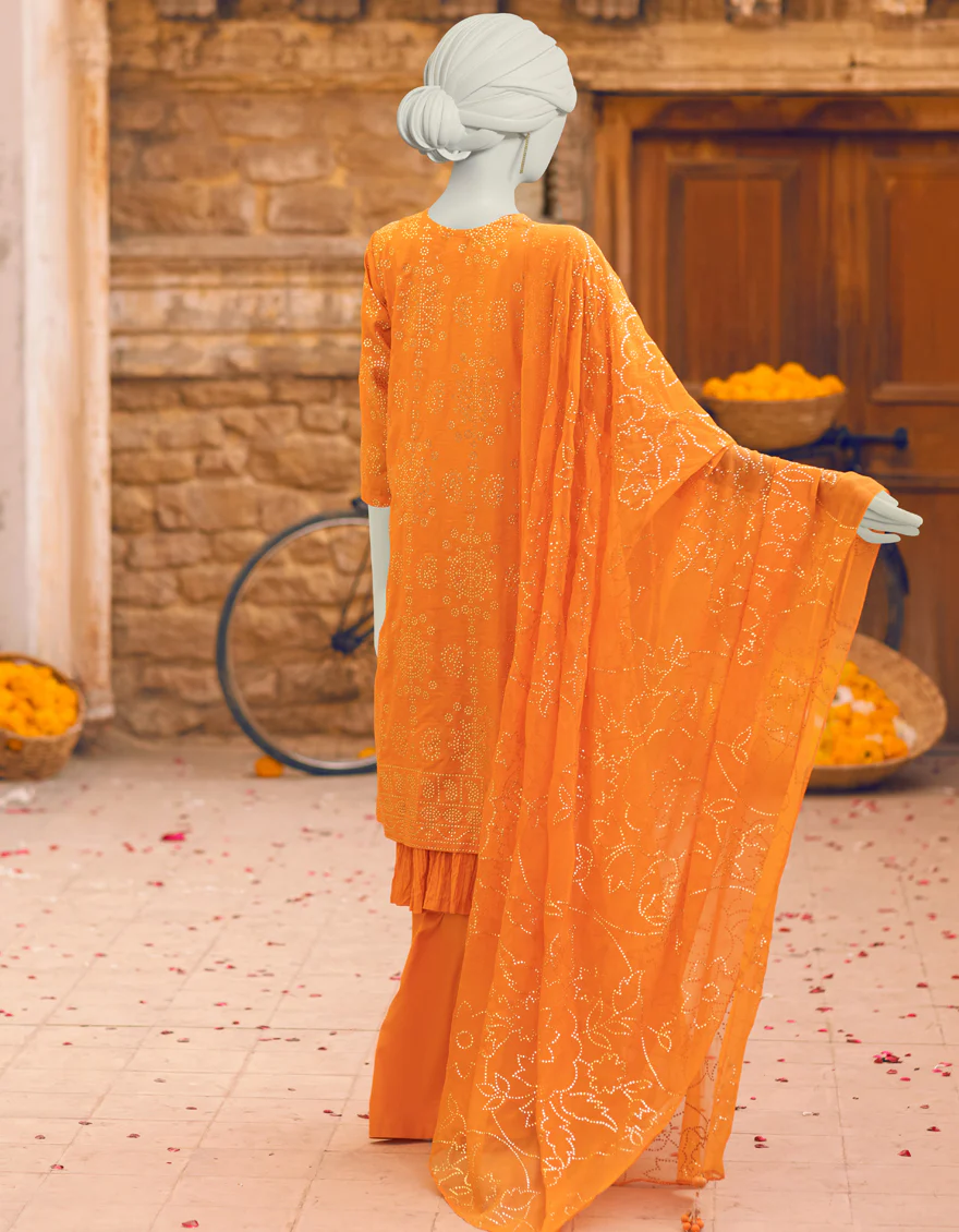ORANGE LAWN 3PC UNSTITCHED | JLAWN-S-US-23-230 ORANGE - Image 2