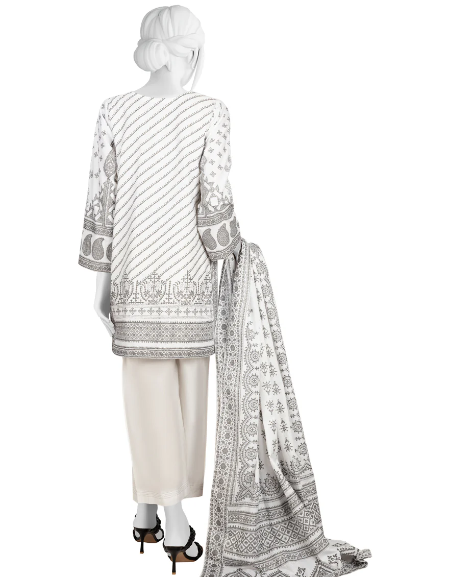 WHITE LAWN 3PC STITCHED | JLAWN-S-US-23-233/S NURAY - Image 2