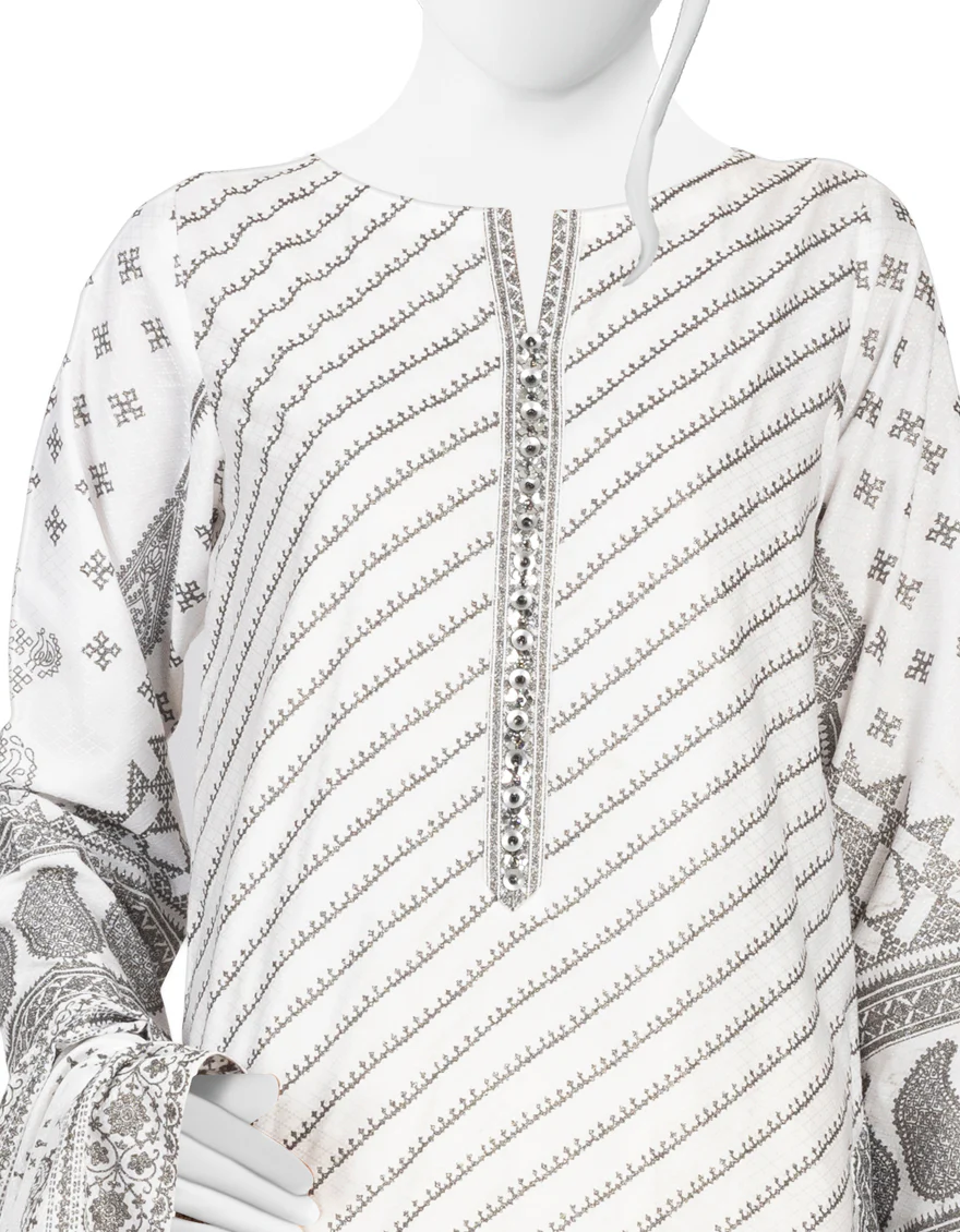 WHITE LAWN 3PC STITCHED | JLAWN-S-US-23-233/S NURAY - Image 3