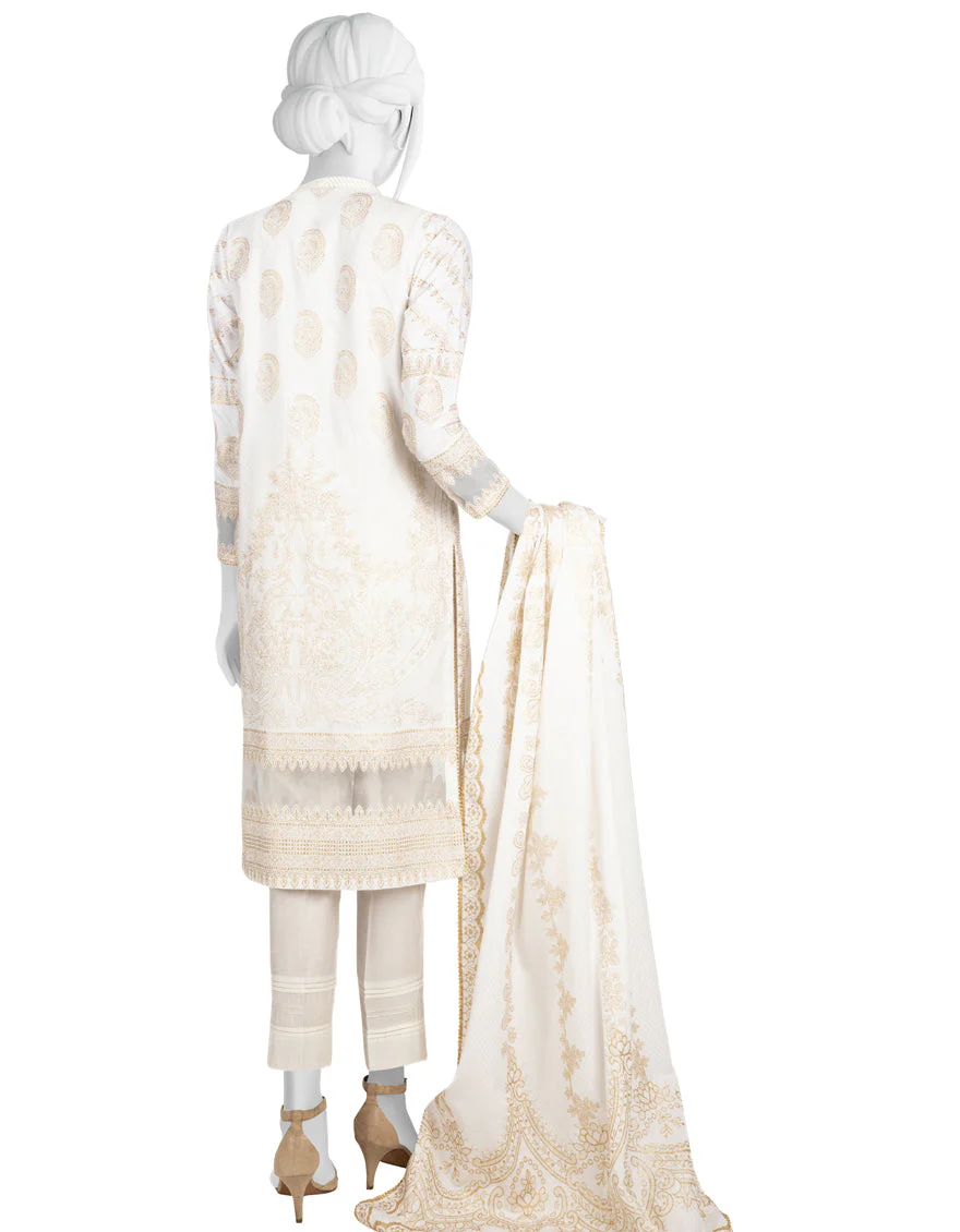 WHITE LAWN 3PC STITCHED | JLAWN-S-US-23-235/S LALE - Image 2
