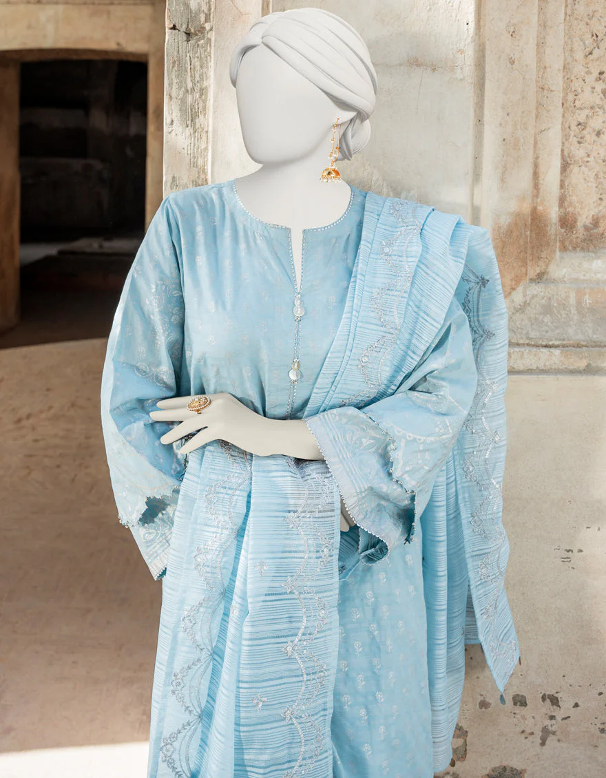 LIGHT BLUE LAWN 3PC STITCHED | JLAWN-S-US-23-238/S MEHRU - Image 3