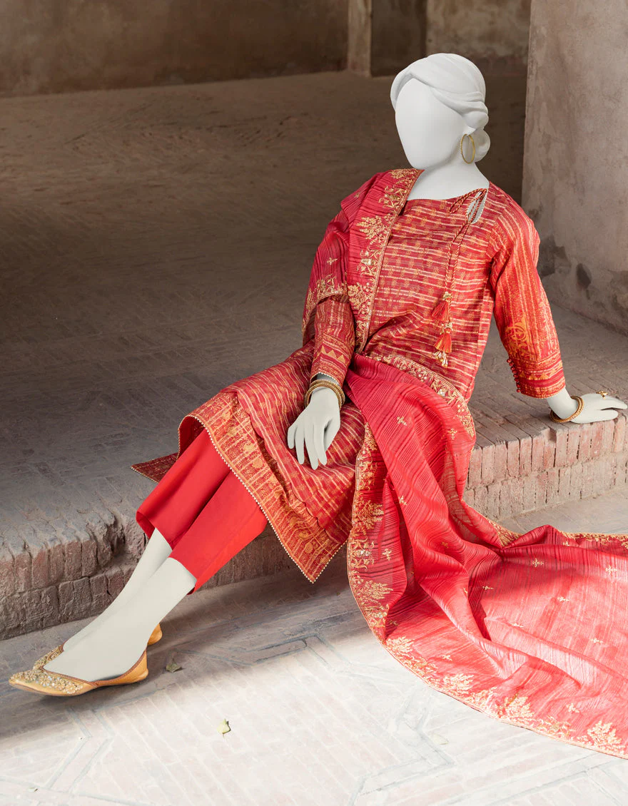 MAROON LAWN 3PC STITCHED | JLAWN-S-US-23-239/S AVREN - Image 3