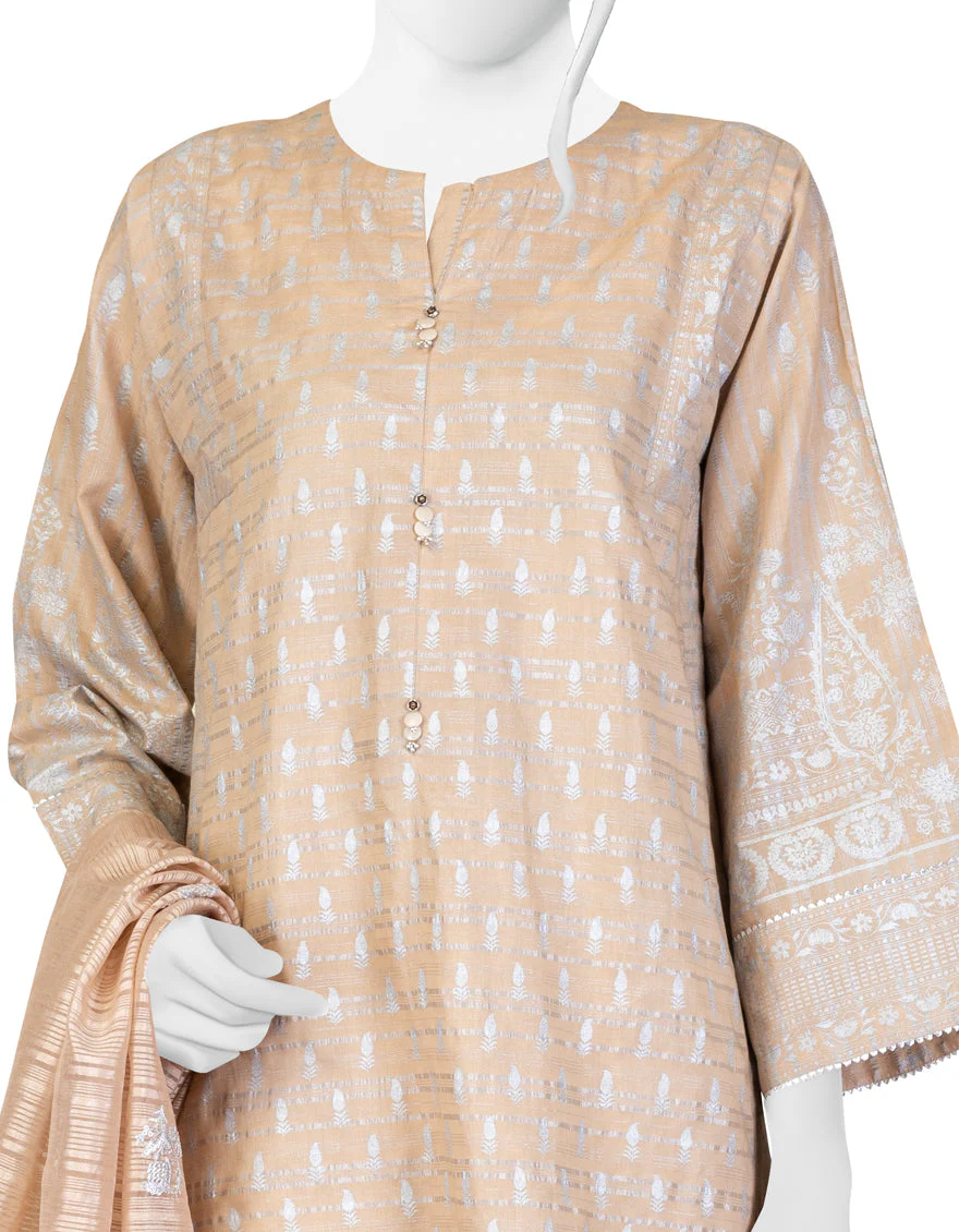 BEIGE LAWN 3PC STITCHED | JLAWN-S-US-23-240/S MAHE - Image 3