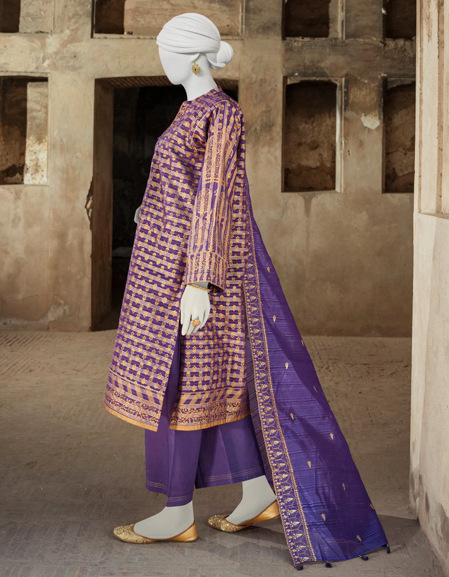 PURPLE LAWN 3PC STITCHED | JLAWN-S-US-23-241/S MALAR - Image 2