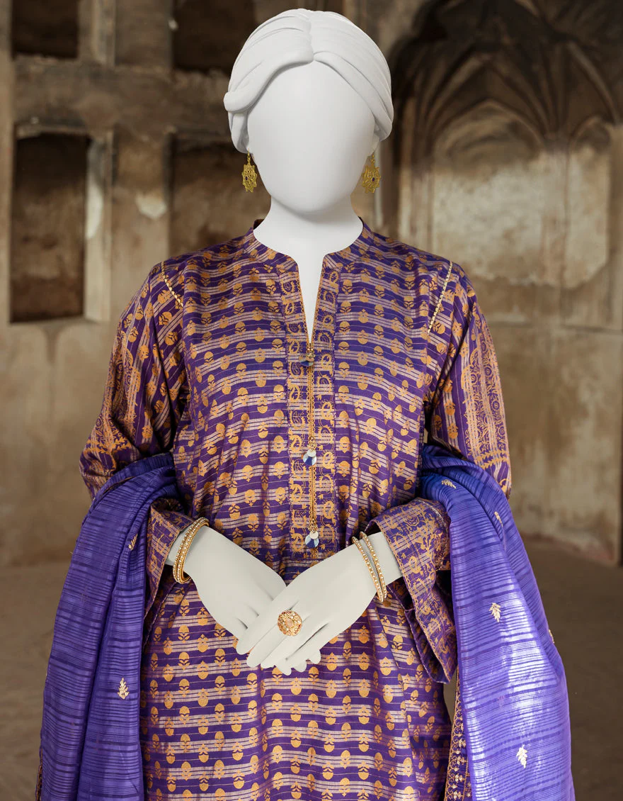 PURPLE LAWN 3PC STITCHED | JLAWN-S-US-23-241/S MALAR - Image 3