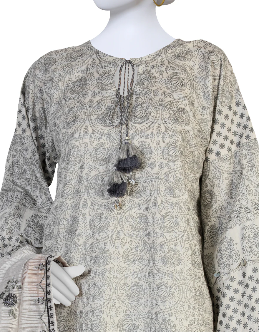 GREY LAWN 3PC STITCHED | JLAWN-S-US-23-242/S NEENA - Image 3