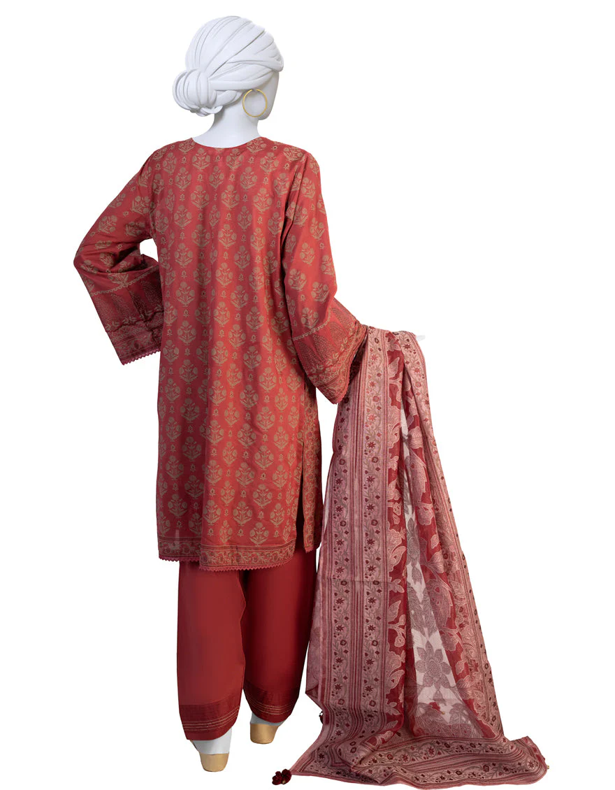 RED LAWN 3PC STITCHED | JLAWN-S-US-23-248/S UTHMAN - Image 2