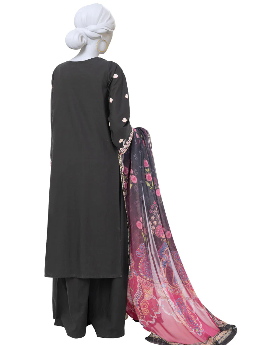BLACK LAWN 3PC STITCHED | JLAWN-S-US-23-250/S VEER MK-66 - Image 2