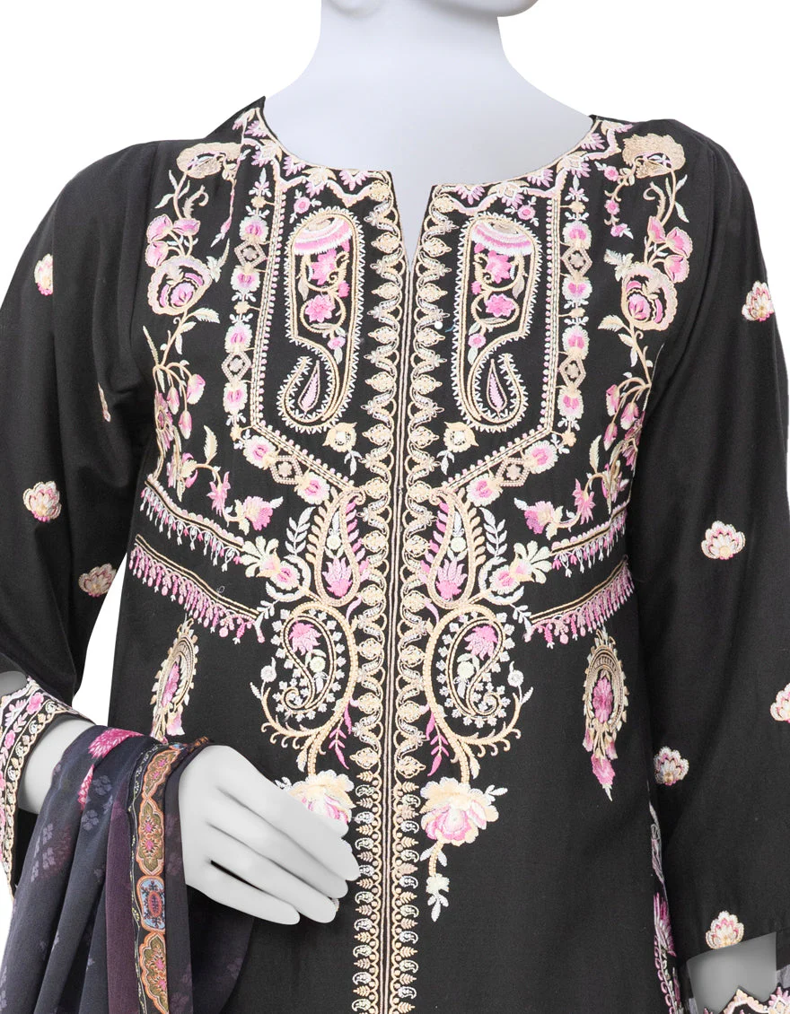BLACK LAWN 3PC STITCHED | JLAWN-S-US-23-250/S VEER MK-66 - Image 3