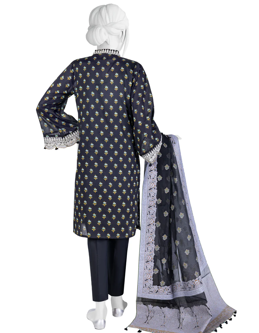 BLACK LAWN 3PC UNSTITCHED | JLAWN-S-US-23-258 MAUSUMRI - Image 2