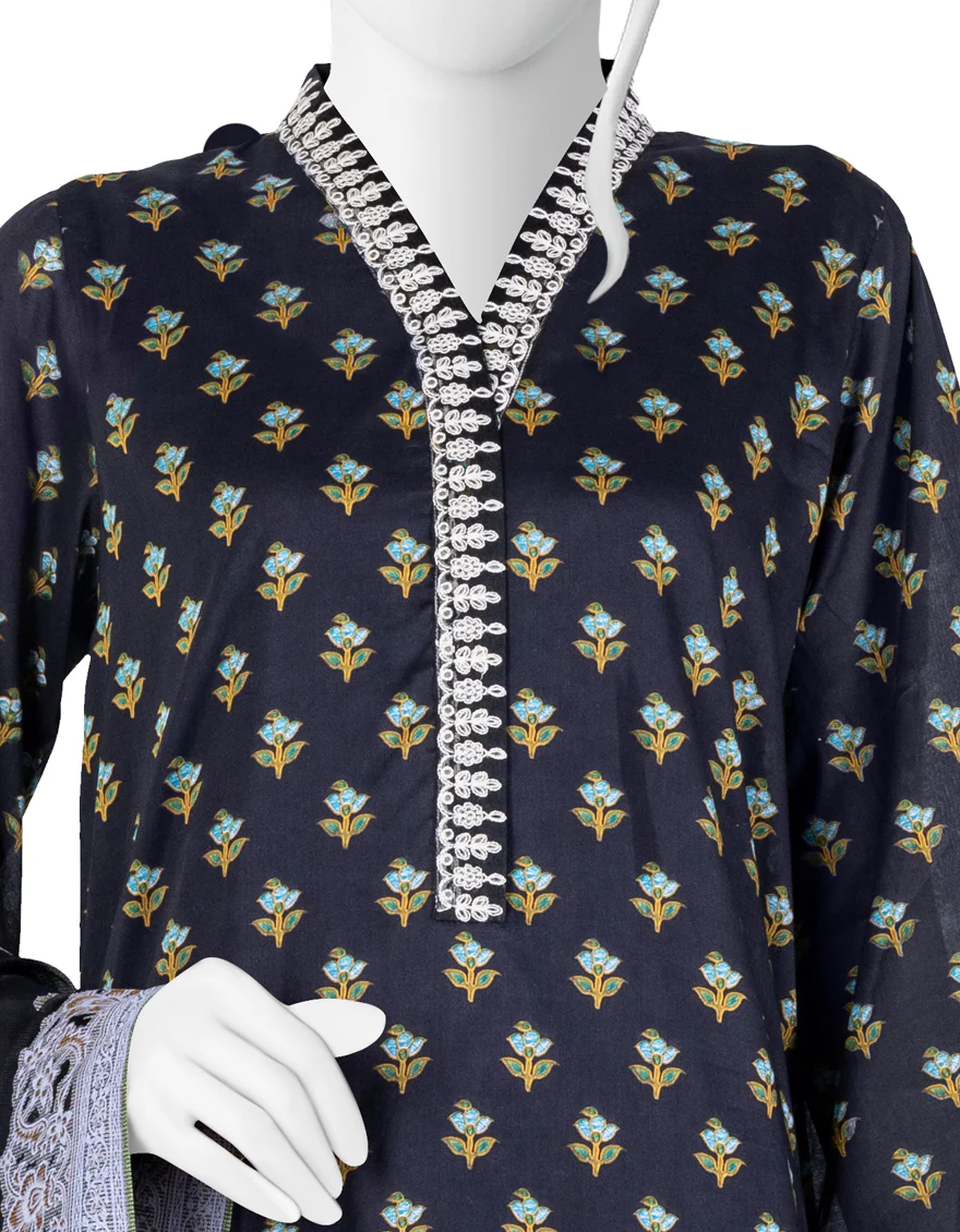 BLACK LAWN 3PC UNSTITCHED | JLAWN-S-US-23-258 MAUSUMRI - Image 3