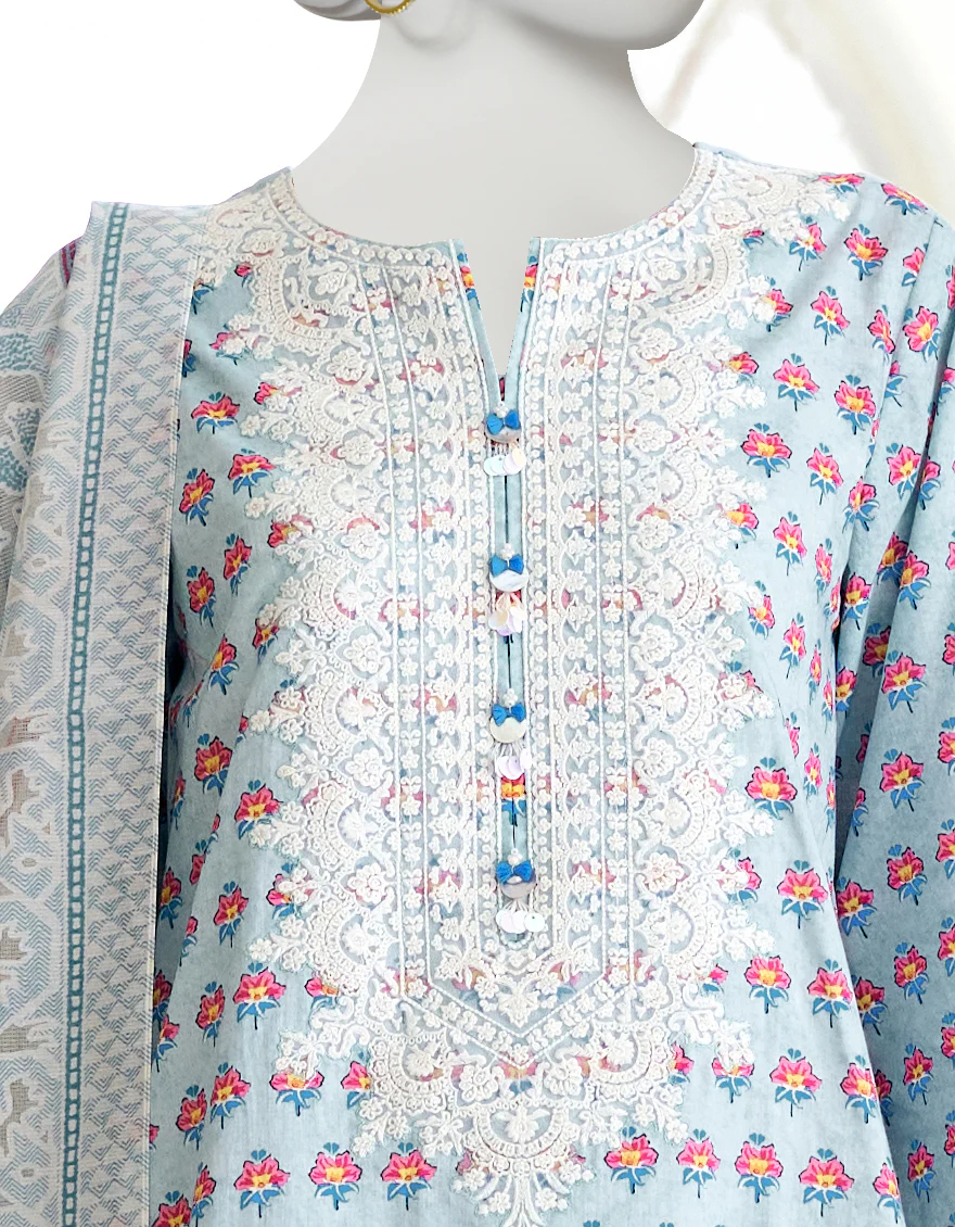 FEROZI LAWN 3PC UNSTITCHED | JLAWN-S-US-23-261 MELLOW - Image 3