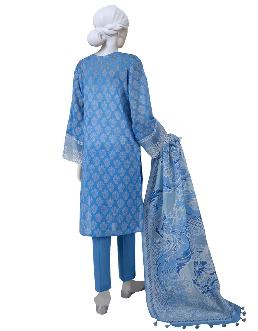 BLUE LAWN 3PC UNSTITCHED | JLAWN-S-US-23-264 BLUESH - Image 2