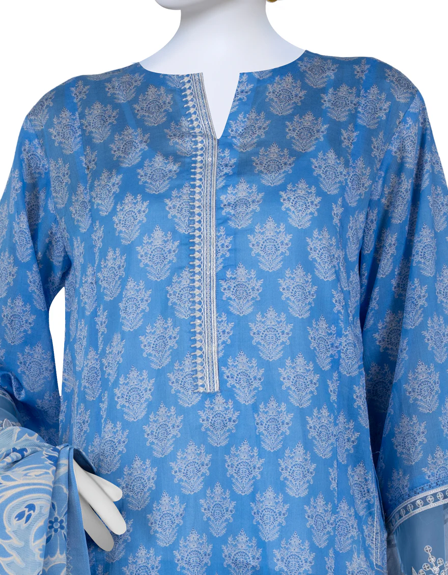 BLUE LAWN 3PC UNSTITCHED | JLAWN-S-US-23-264 BLUESH - Image 3