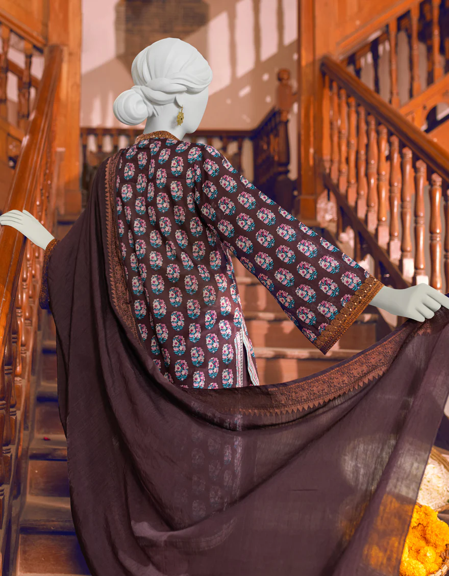 MULTICOLOR LAWN 3PC UNSTITCHED | JLAWN-S-US-23-265 HEREN - Image 3