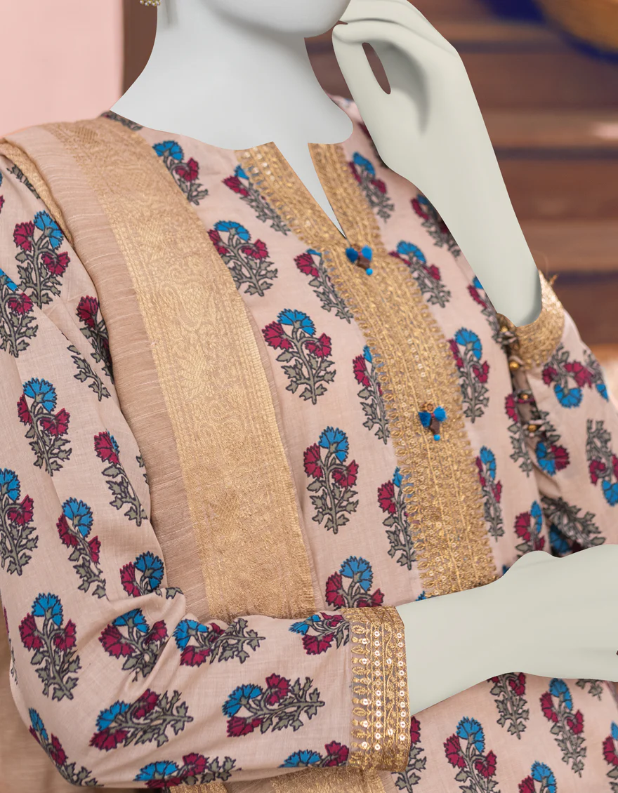BEIGE LAWN 3PC UNSTITCHED | JLAWN-S-US-23-268 ANAAR - Image 3