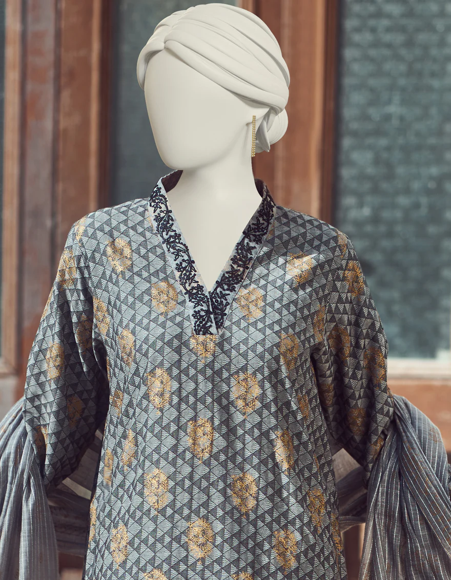 BLACK & GREY LAWN 3PC UNSTITCHED | JLAWN-S-US-23-281 REEVA - Image 3