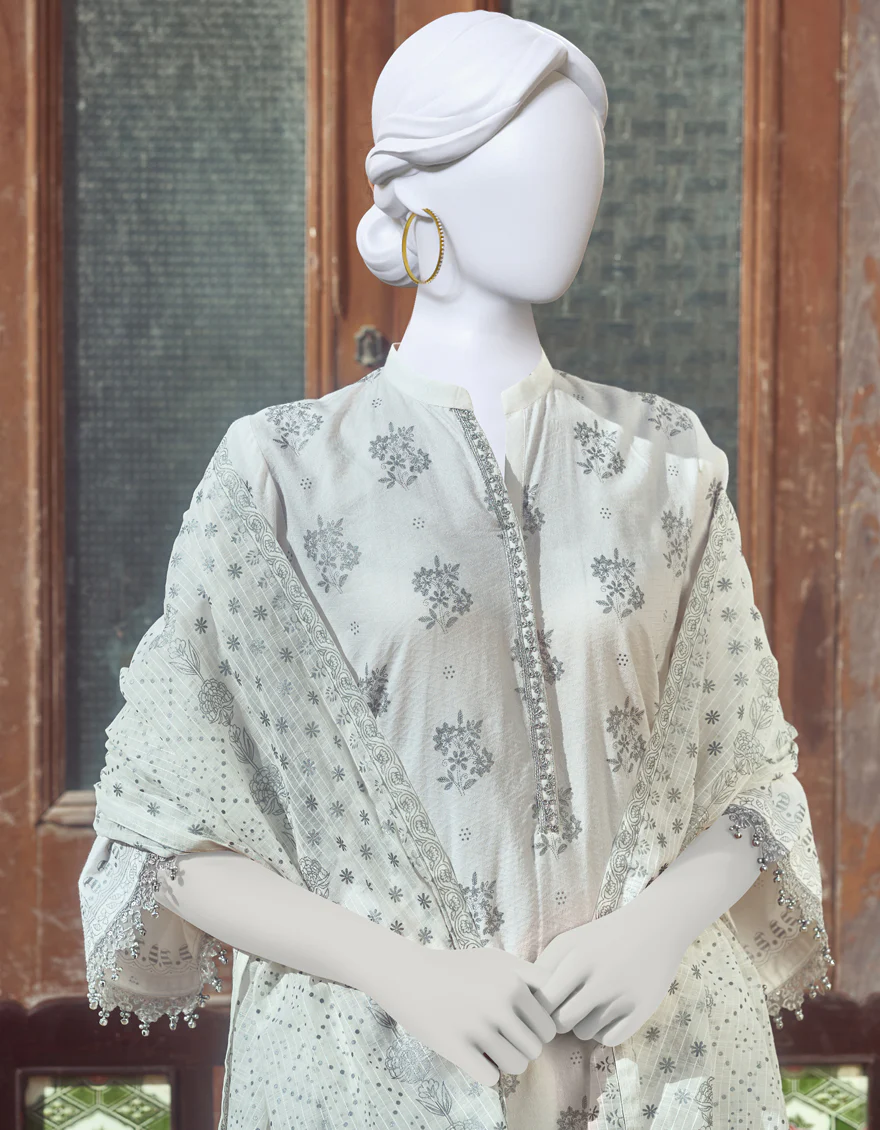 OFF WHITE LAWN 3PC UNSTITCHED | JLAWN-S-US-23-283 KHES - Image 3
