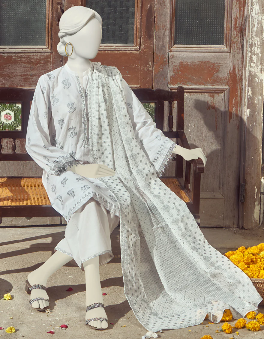 OFF WHITE LAWN 3PC UNSTITCHED | JLAWN-S-US-23-283 KHES - Image 4