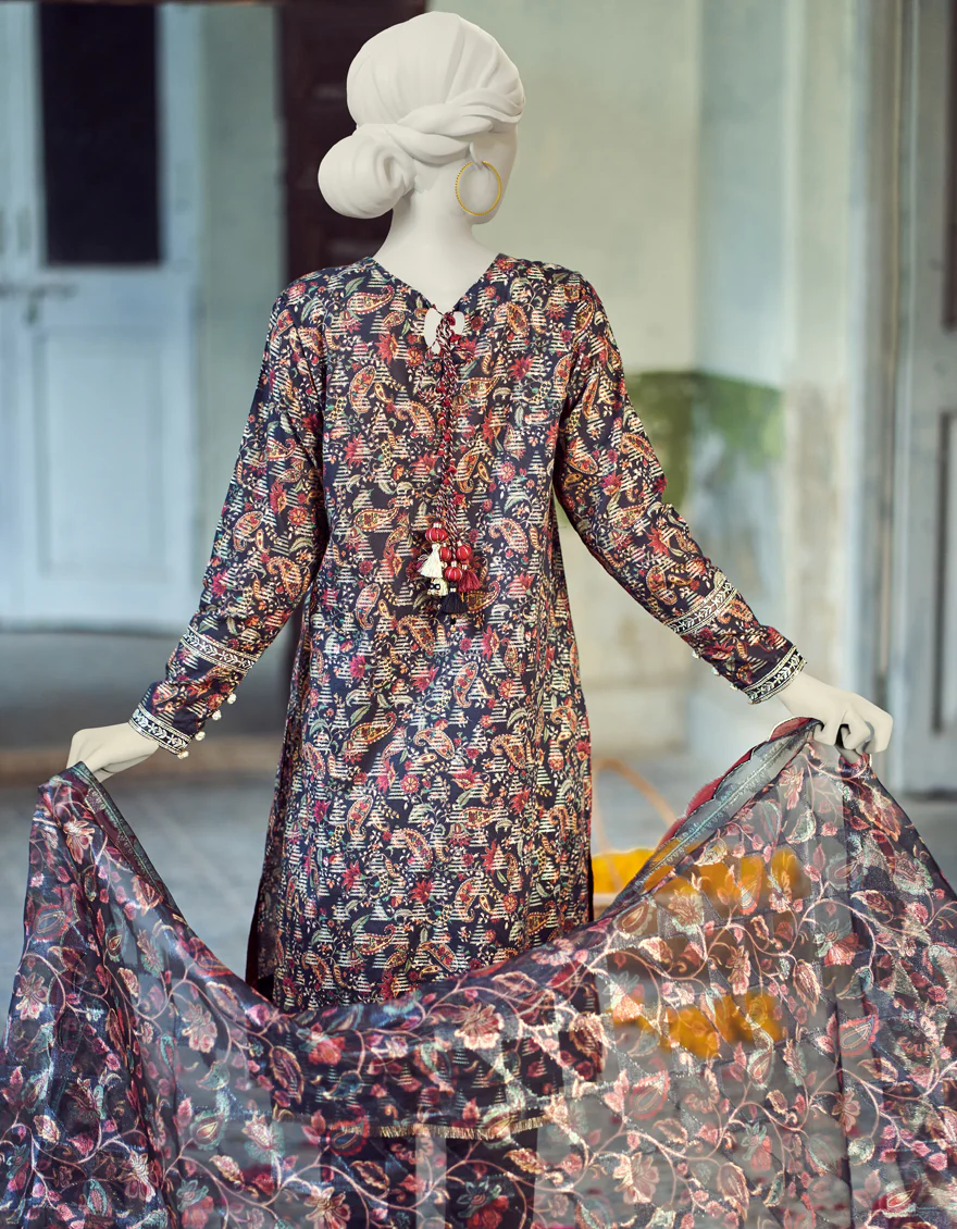 BLACK LAWN 3PC UNSTITCHED | JLAWN-S-US-23-297 SEHAI - Image 2