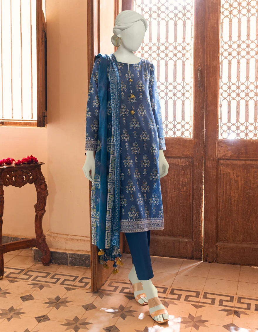 BLUE LAWN 3PC UNSTITCHED | JLAWN-S-US-23-329 CLASSIC - Image 4