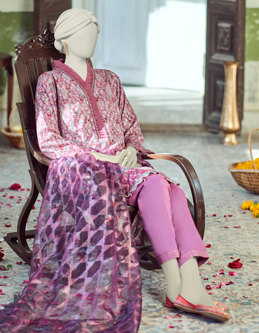 PURPLE LAWN 3PC UNSTITCHED | JLAWN-S-US-23-330 NOORI - Image 4