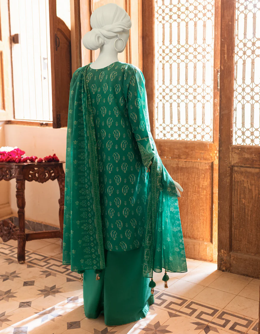 GREEN LAWN 3PC UNSTITCHED | JLAWN-S-US-23-335 CHANDINI - Image 2