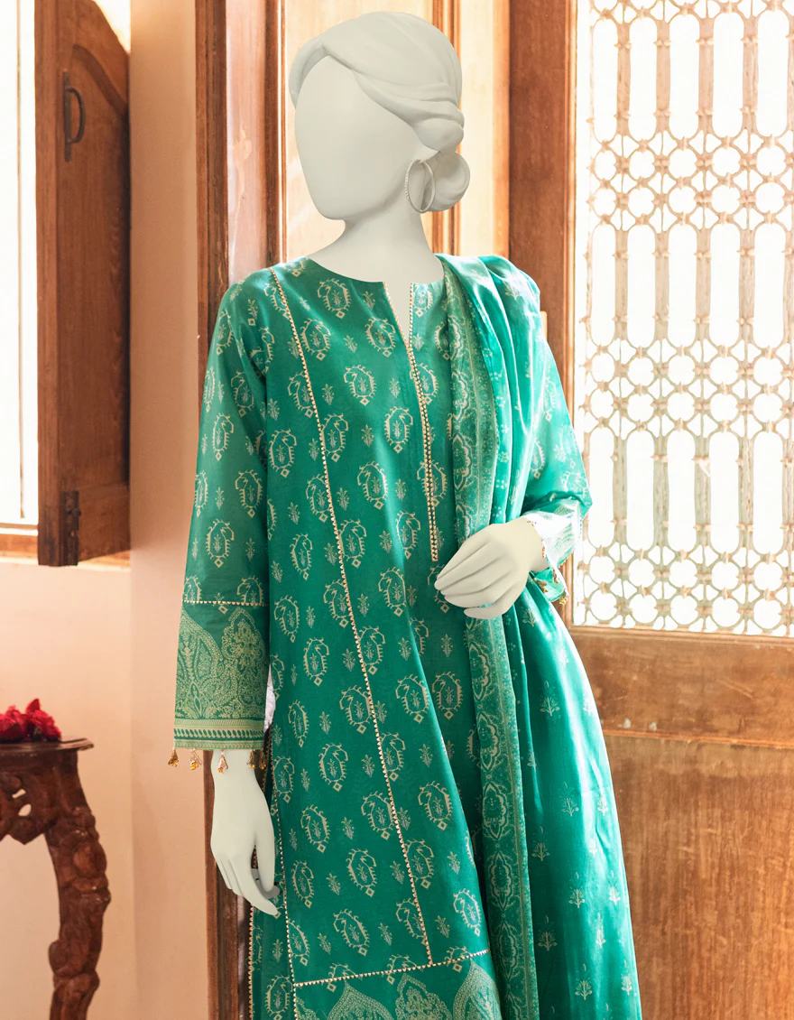 GREEN LAWN 3PC UNSTITCHED | JLAWN-S-US-23-335 CHANDINI - Image 4