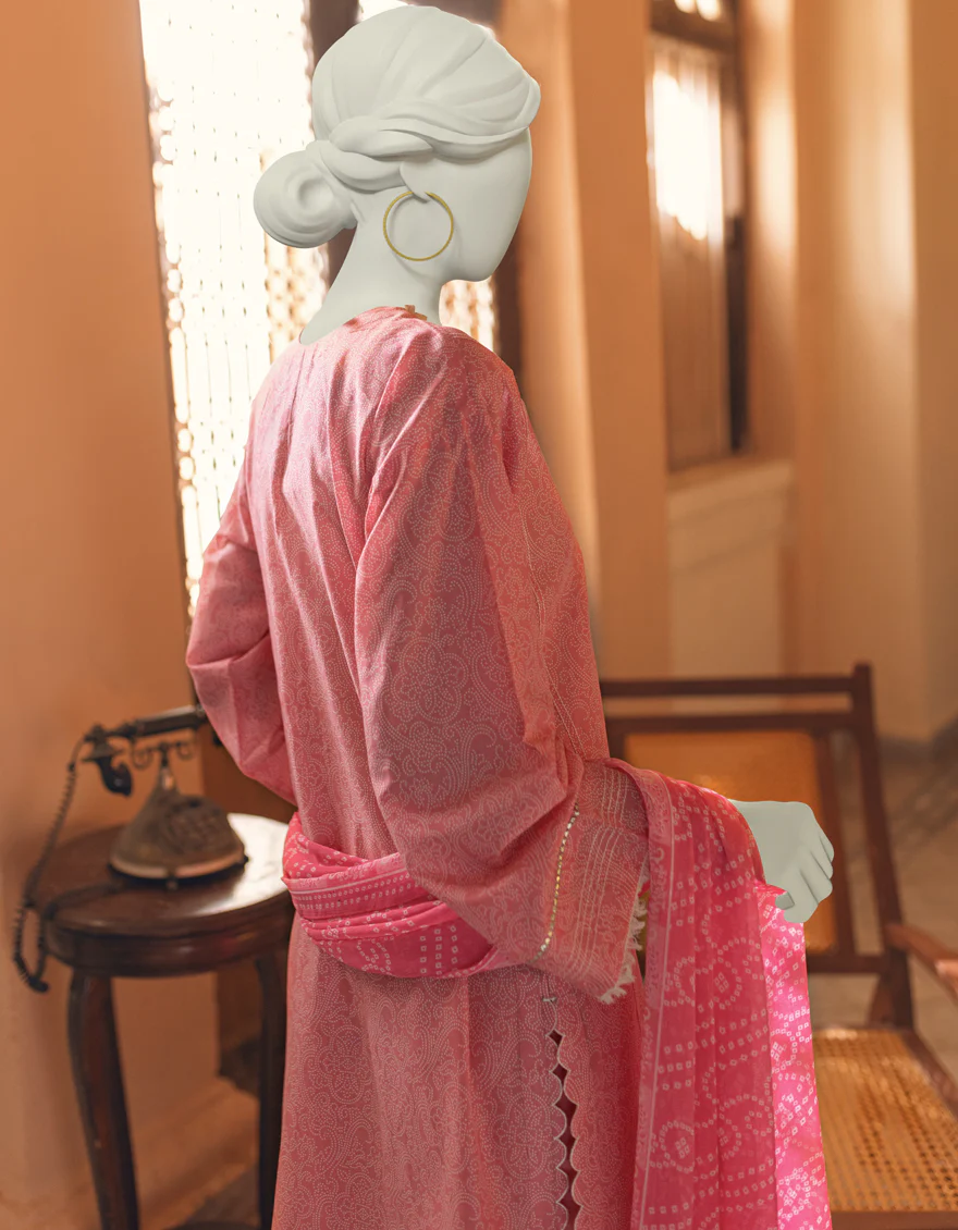 PINK LAWN 3PC UNSTITCHED | JLAWN-S-US-23-350 PASTEL CHUNRI - Image 2