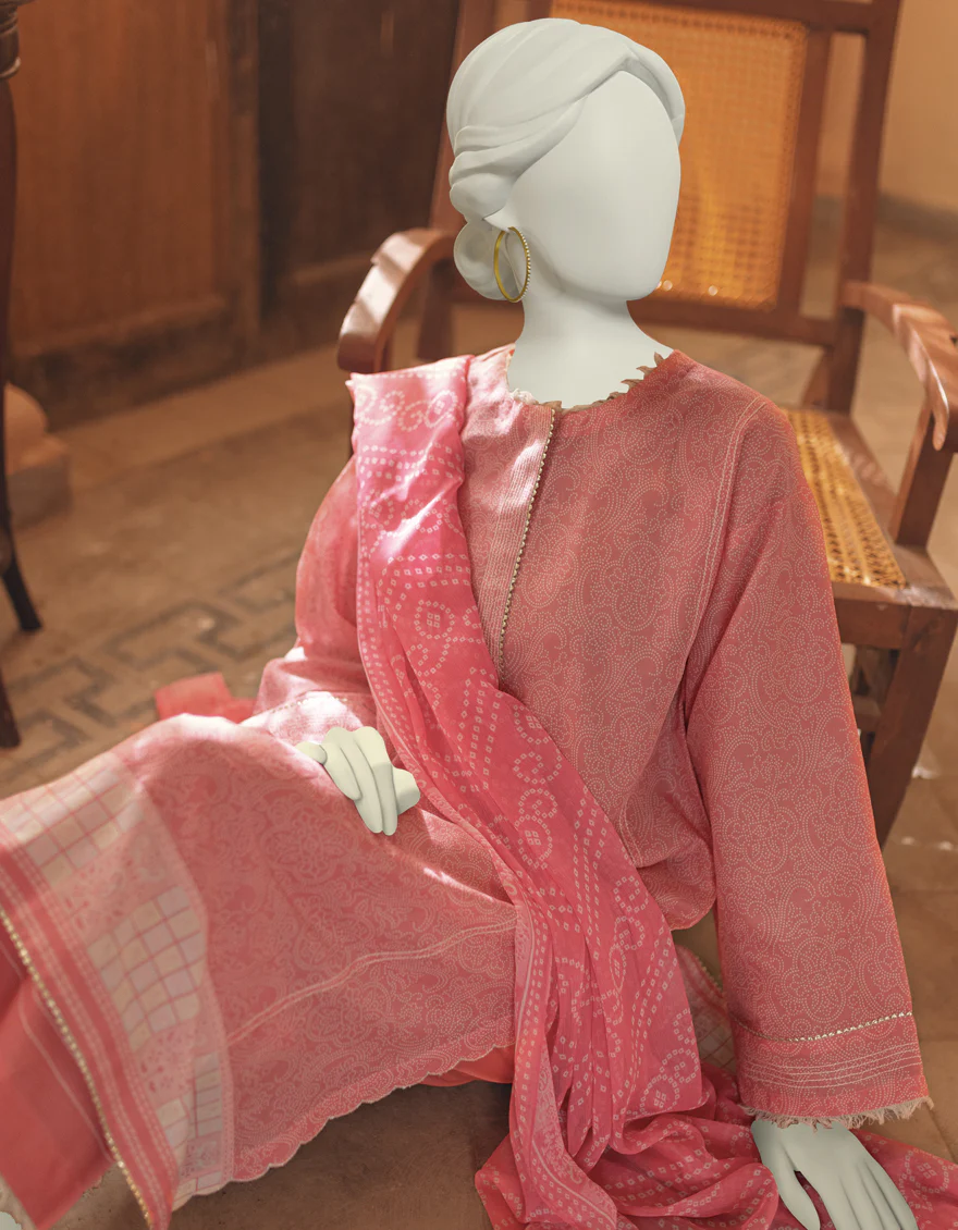 PINK LAWN 3PC UNSTITCHED | JLAWN-S-US-23-350 PASTEL CHUNRI - Image 3