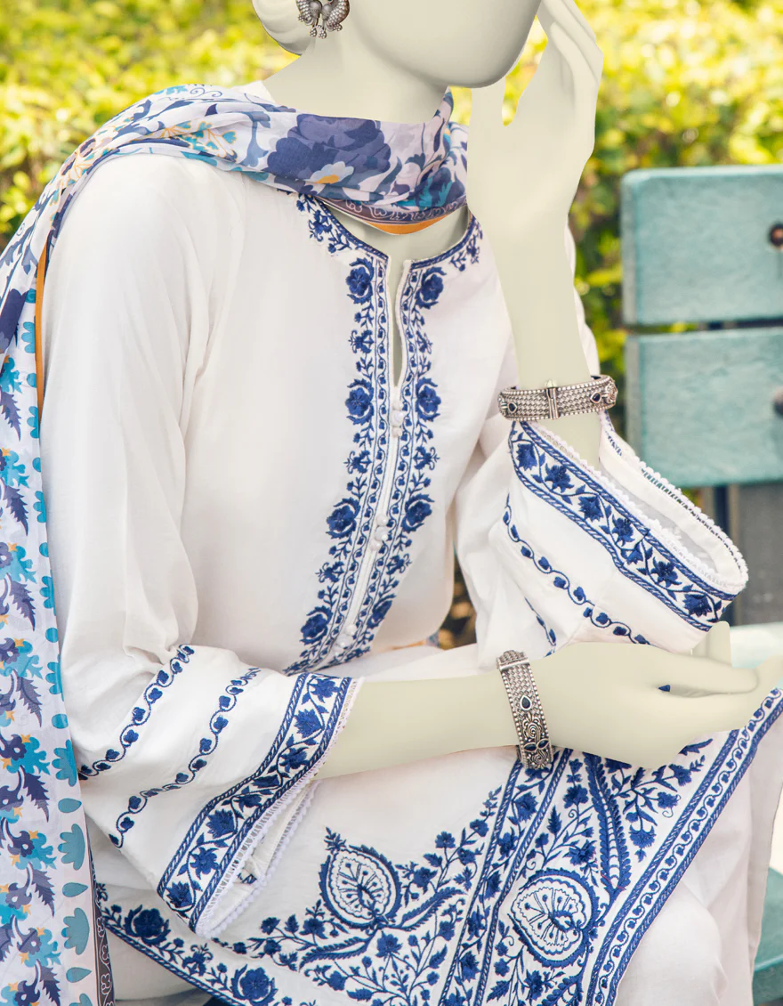 WHITE 3PC STITCHED | JLAWN-S-US-23-376/S MONOCHROME-2 - Image 3