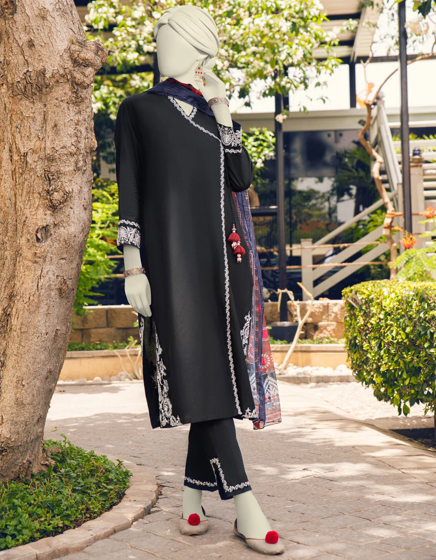 BLACK 3PC STITCHED | JLAWN-S-US-23-377/S MONOCHROME-3