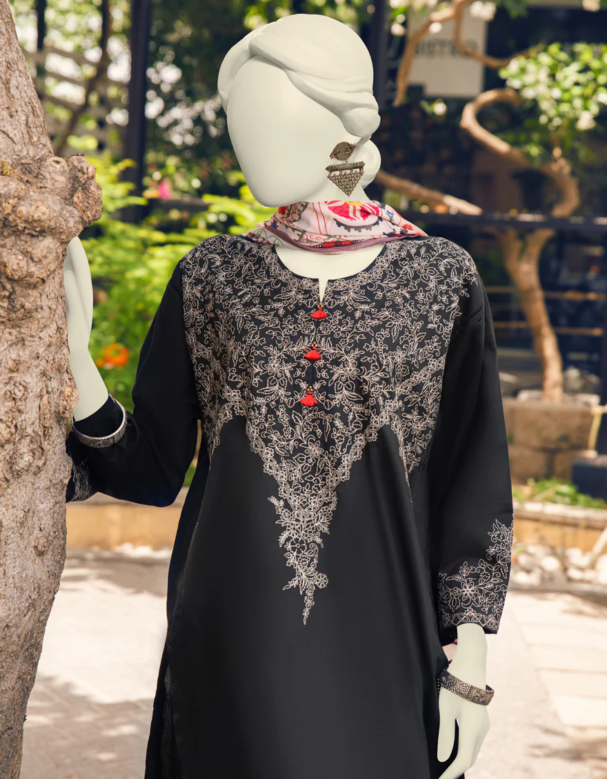 BLACK 3PC STITCHED | JLAWN-S-US-23-378/S MONOCHROME-4 - Image 2