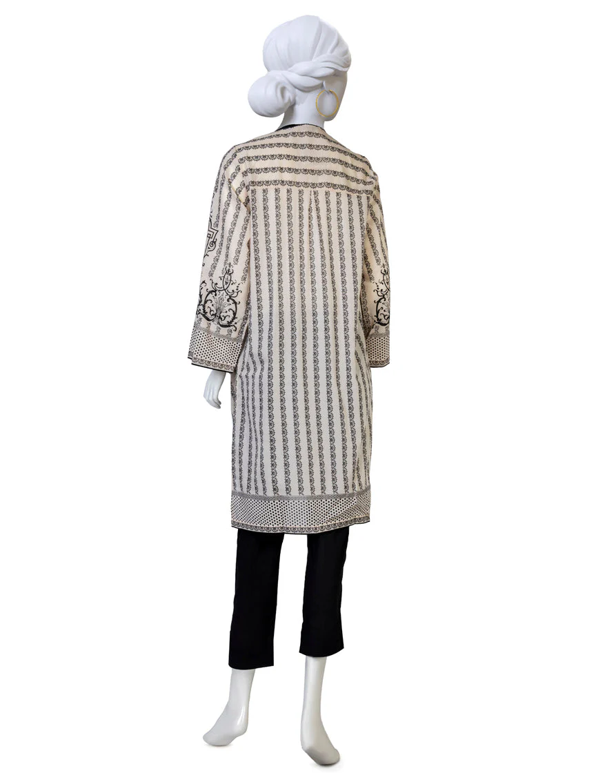OFF WHITE 3PC UNSTITCHED | JLAWN-S-US-23-394 RIWAAJ-2 - Image 2