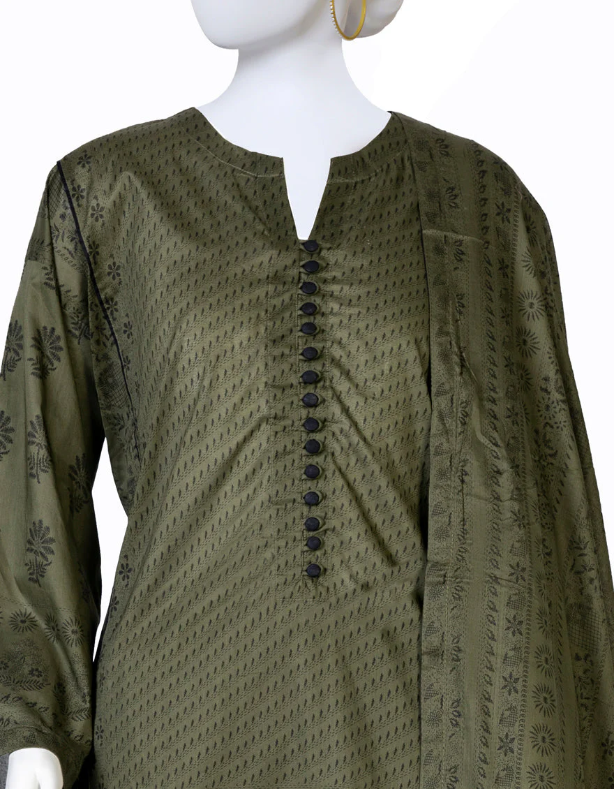 GREEN 3PC UNSTITCHED | JLAWN-S-US-23-395 RIWAAJ-3 - Image 3