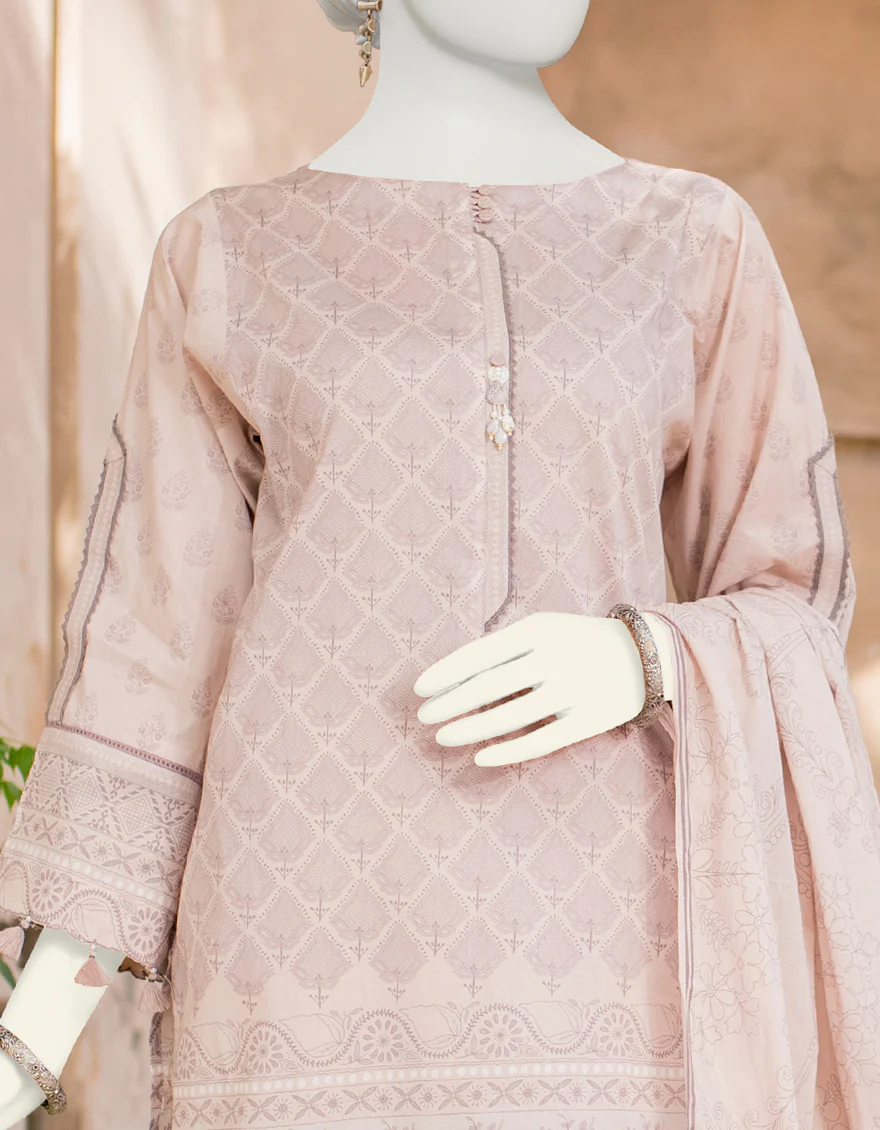 TEA PINK 3PC UNSTITCHED | JLAWN-S-US-23-396 RIWAAJ-4 - Image 2
