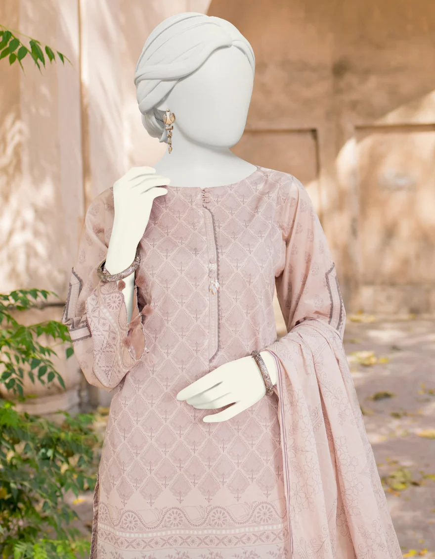TEA PINK 3PC UNSTITCHED | JLAWN-S-US-23-396 RIWAAJ-4 - Image 3