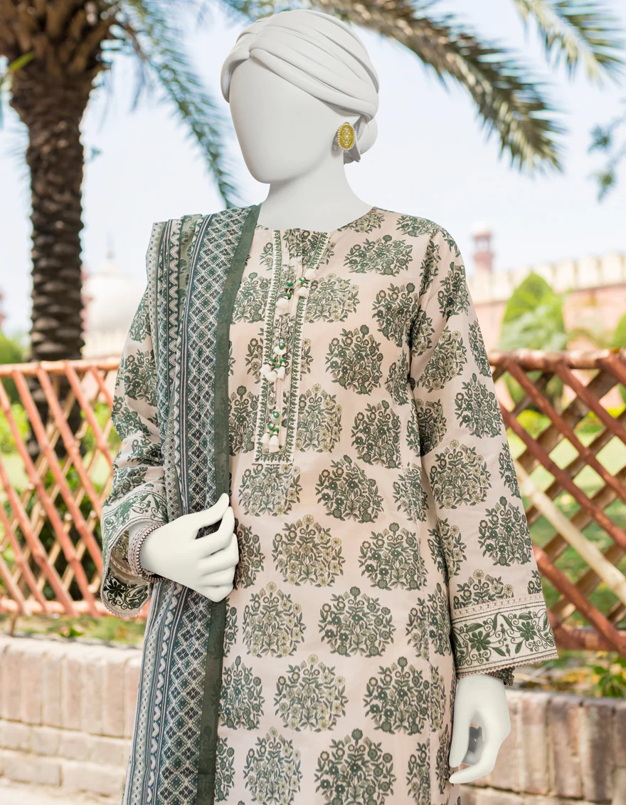 OFF WHITE LAWN 3PC UNSTITCHED | JLAWN-S-US-23-399 WIRSA-3 - Image 2