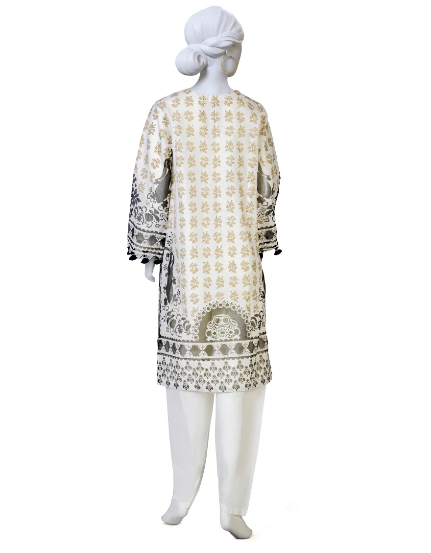 OFF WHITE LAWN 3PC STITCHED | JLAWN-S-US-23-401/S SHAHANA-1 - Image 2
