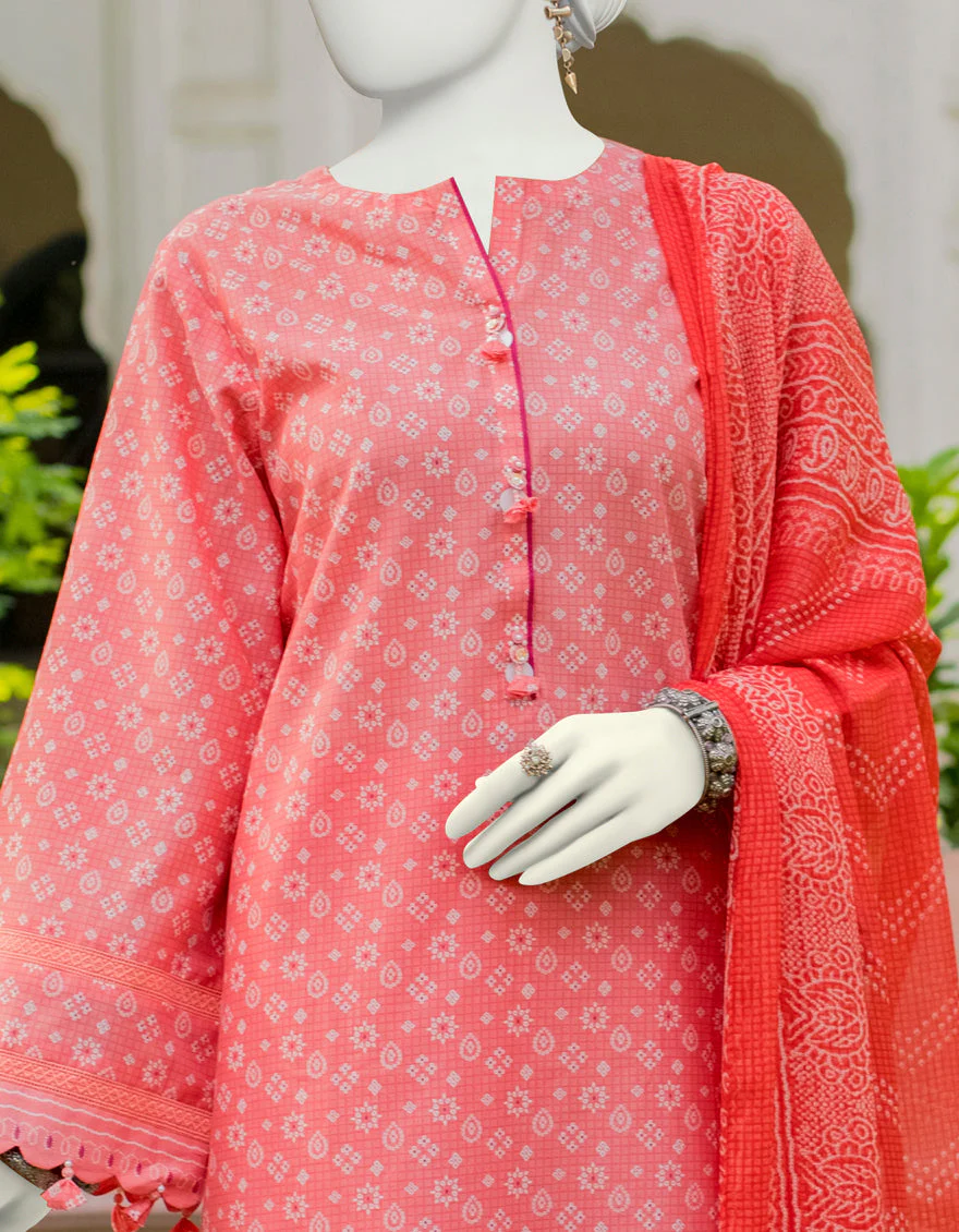 DARK PINK 3PC UNSTITCHED | JLAWN-S-US-23-404 SARANG - Image 3