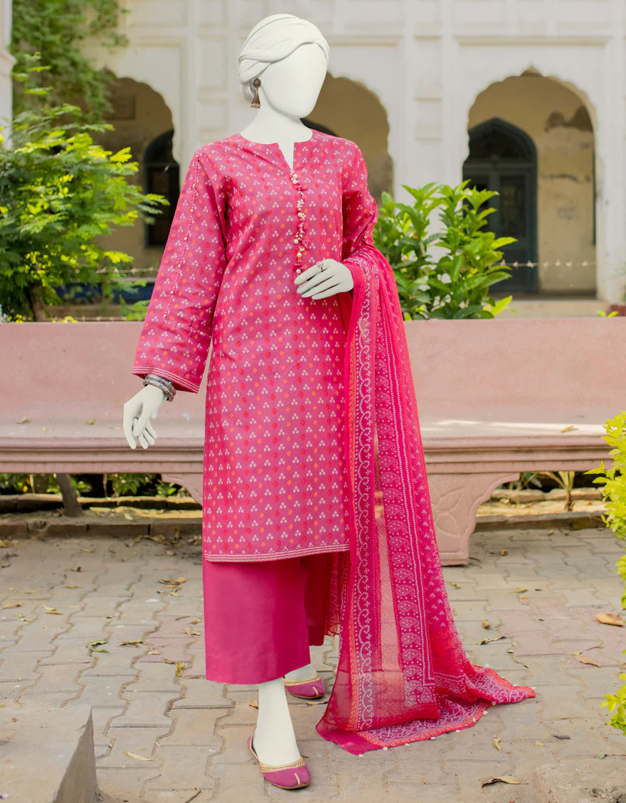 PINK 3PC UNSTITCHED | JLAWN-S-US-23-406 RANG - Image 2