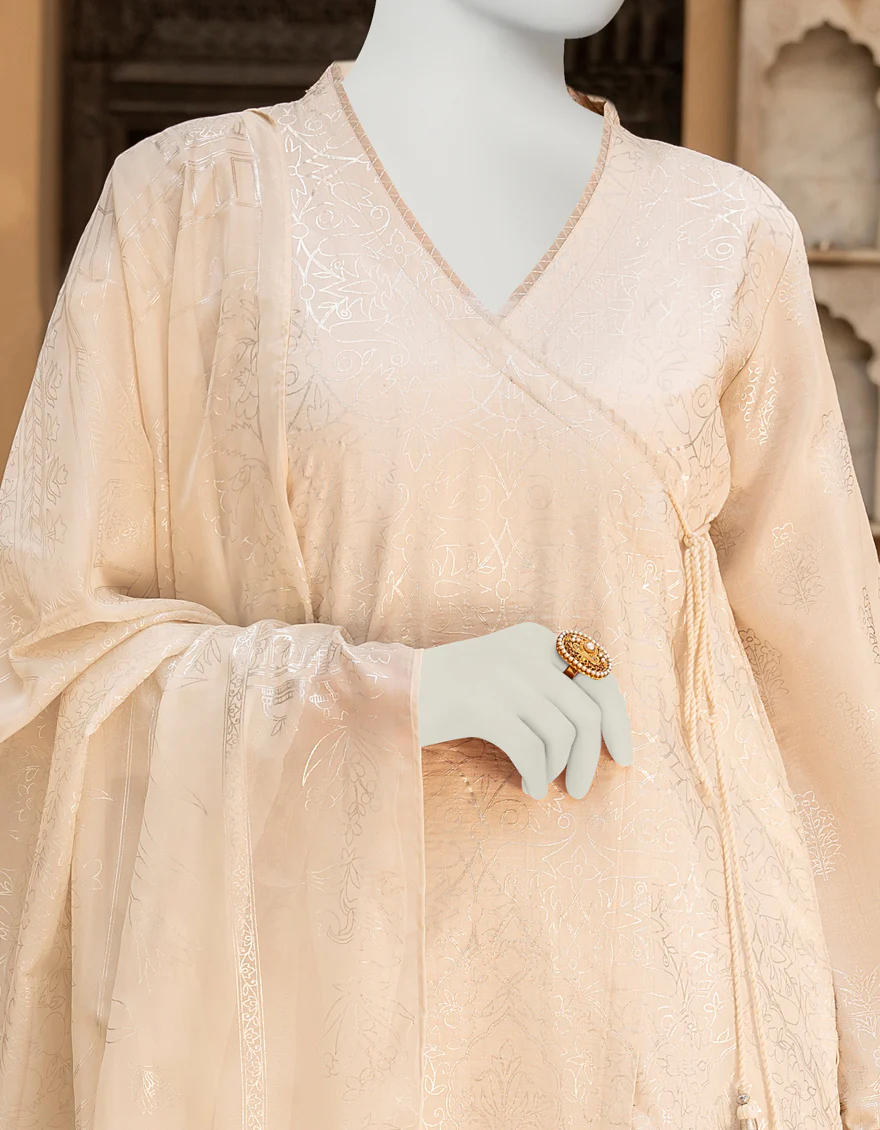 OFF WHITE RAW SILK 3PC STITCHED | JLAWN-S-US-23-409/S GAEL - Image 3