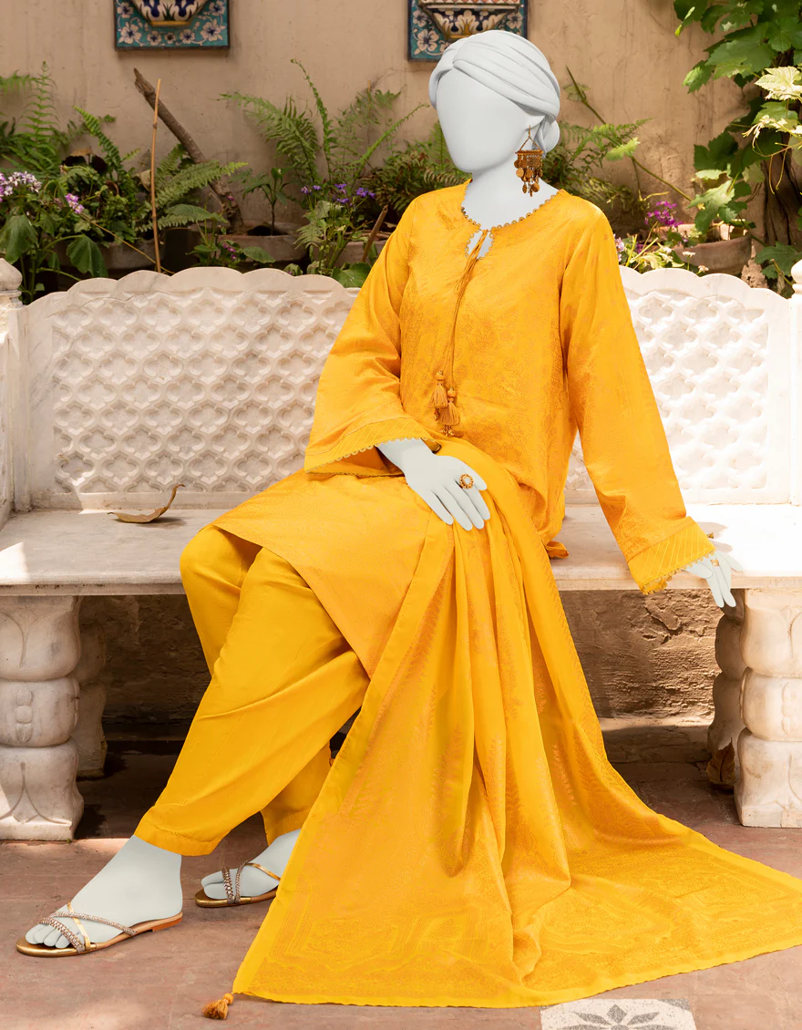MUSTARD 3PC UNSTITCHED | JLAWN-S-US-23-410 ETIENNE - Image 2