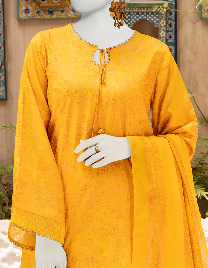 MUSTARD 3PC UNSTITCHED | JLAWN-S-US-23-410 ETIENNE - Image 3