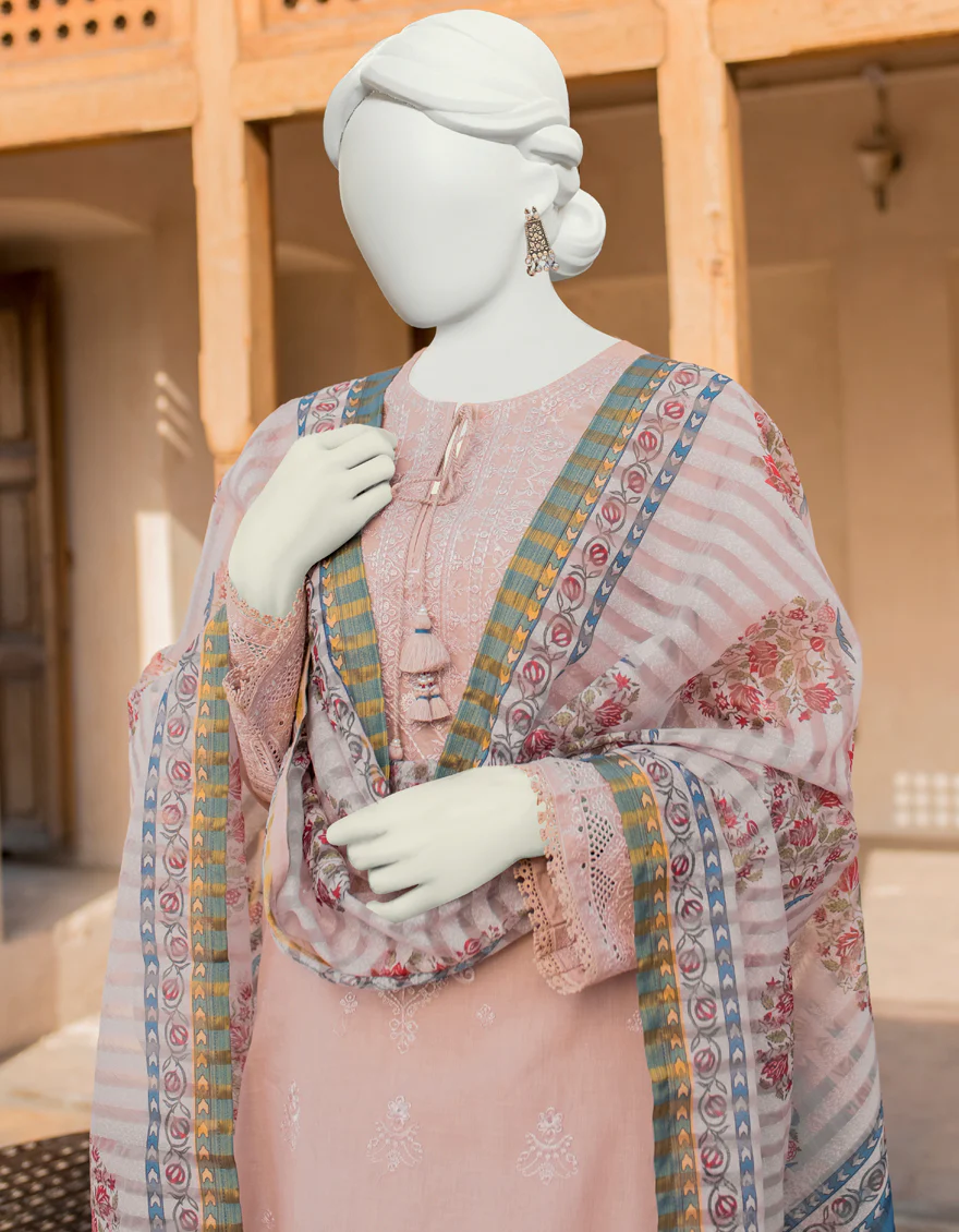 TEA PINK 3PC UNSTITCHED | JLAWN-S-US-23-418 GULBAHAR-BEY - Image 3